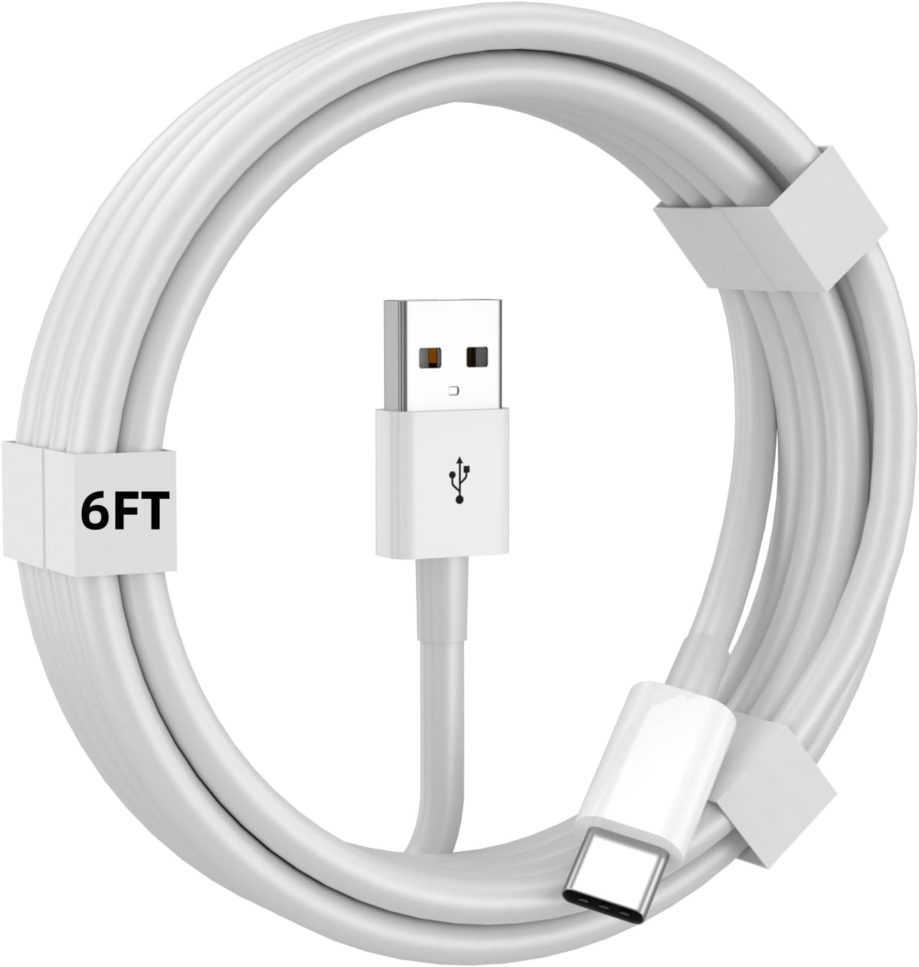 White USB-A to USB-C Car Charger Cable - Hình 9